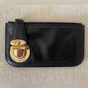 Marc Jacobs signature push-lock coin purse, black leather